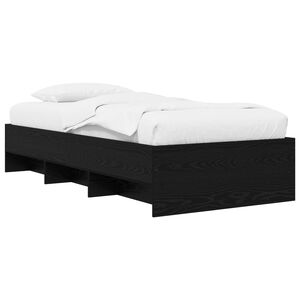 vidaXL Krevetna konstrukcija Crni hrast 80 x 200 cm Konstruirano drvo