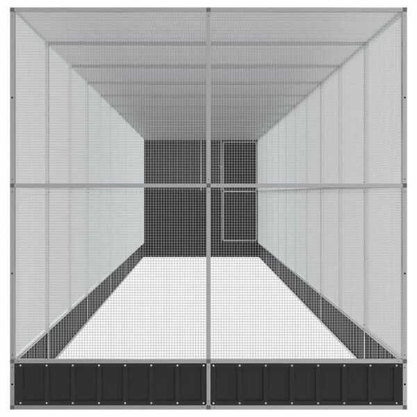 vidaXL Kavez za ptice s produžetkom srebrni 1244x203x216 cm čelični