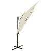 vidaXL Konzolni suncobran s dvostrukim vrhom 250 x 250 cm boja pijeska