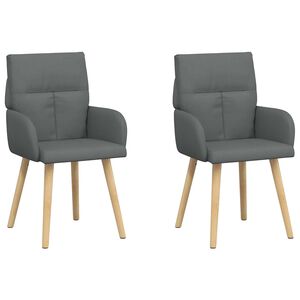 vidaXL Trpezarijske stolice 2 kom. Tkanina Tamnosiva 60 x 56 x 96 cm