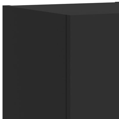 vidaXL Zidni TV ormarić s LED svjetlima crni 30,5 x 35 x 30 cm