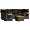 vidaXL 7-dijelni set vrtnih sofa od poliratana s jastucima crni