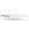 vidaXL Metalni okvir za krevet s uzglavljem bijeli 183x213 cm