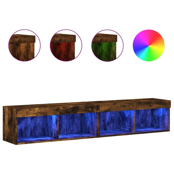 vidaXL TV ormarići s LED svjetlima 2 kom boja hrasta 80x30x30 cm