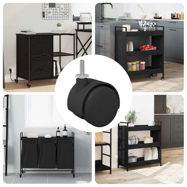 vidaXL Kaster 12 pcs Crna i srebrna 37,8 x 40 mm Željezo i PP