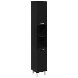 vidaXL Kupaonski ormar Crni hrast 30 x 30 x 179 cm Konstruirano drvo