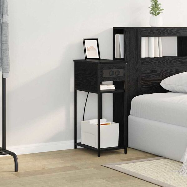 vidaXL Noćni ormar Crni hrast 41 x 28 x 76 cm Konstruirano drvo