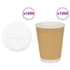 vidaXL papirnate &scaron;alice za kavu s poklopcem 1000 kom 12 oz 300 ml