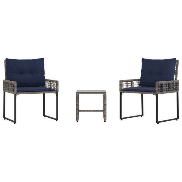 vidaXL Set vanjskog namje&scaron;taja s jastukom čelik