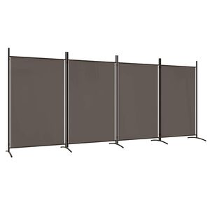 vidaXL Sobna pregrada s 4 panela antracit 346 x 180 cm od tkanine
