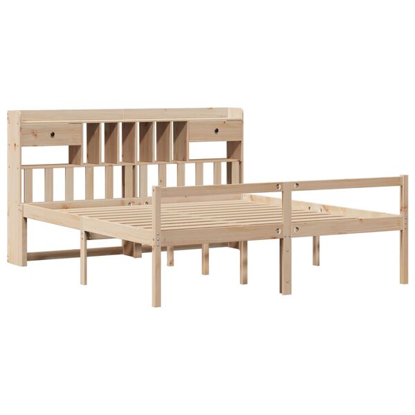 vidaXL Krevet s regalom za knjige bez madraca 180x200 cm od borovine