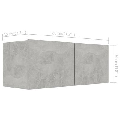 vidaXL 4-dijelni set TV ormarića siva boja betona od iverice