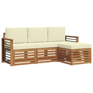 vidaXL Set vanjskih sofa s jastukom 4 pcs Prirodna i krem