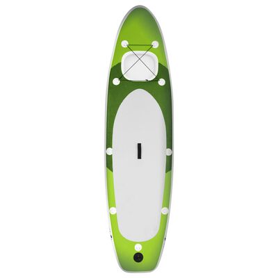 vidaXL Set daske na napuhavanje za veslanje stojeći zeleni 300x76x10cm