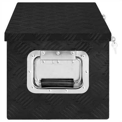 vidaXL Kutija za pohranu crna 70 x 31 x 27 cm aluminijska