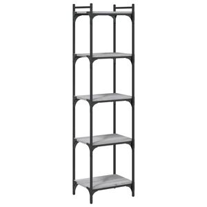 vidaXL Regal za knjige s 5 razina siva boja hrasta 40x30x154 cm drveni