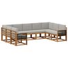 vidaXL Set vanjskih sofa s jastukom 9 pcs Prirodna i svjetlosiva