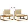 vidaXL Set vanjskih sofa s jastukom 4 Komad Prirodna i bež