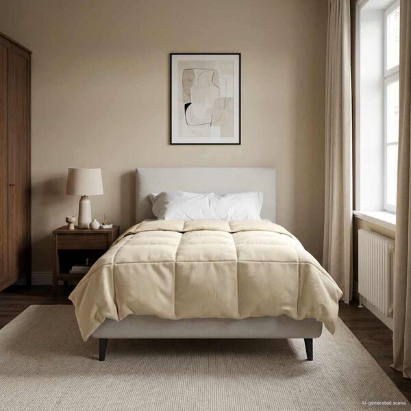 vidaXL Puni pokrivač za cijelu godinu Krema 155 x 220 cm Mikrovlakna