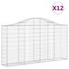 vidaXL Lučne gabionske ko&scaron;are 12kom 200x30x100/120cm pocinčano željezo
