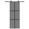 vidaXL Klizna vrata s priborom 76 x 205 cm kaljeno staklo i aluminij