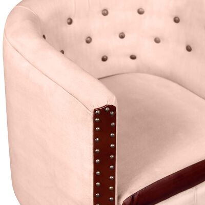 vidaXL Fotelja od prave kože i platna bež