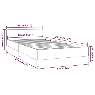vidaXL Okvir za krevet s uzglavljem smeđi 80 x 200 cm od umjetne kože