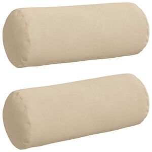 vidaXL Valjkasti jastučići 2 pcs Krema &Oslash; 15 x 40 cm Mikrofiber tkanina