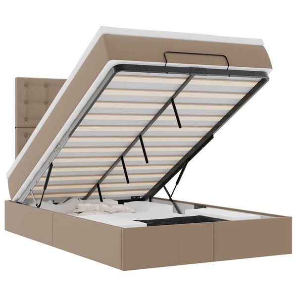 vidaXL Okvir kreveta s madraca cappuccina 120x190 cm od umjetne kože