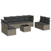 vidaXL 9-dijelni set vrtnih sofa od poliratana s jastucima sivi
