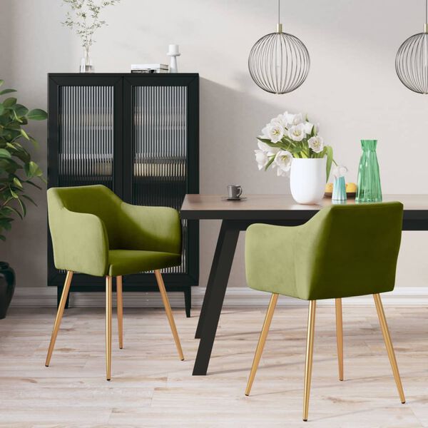 vidaXL Blagovaonske stolice 2 kom svjetlozelene bar&scaron;unaste