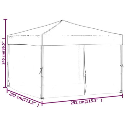 vidaXL Sklopivi šator za zabave s bočnim zidovima 3 x 3 m krem