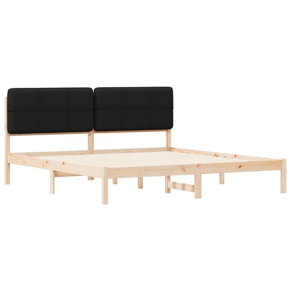vidaXL Krevetni okvir s tapiciranim uzglavljem Crna 180 x 200 cm
