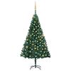 vidaXL Umjetno osvijetljeno božićno drvce s kuglicama zeleno 180cm PVC