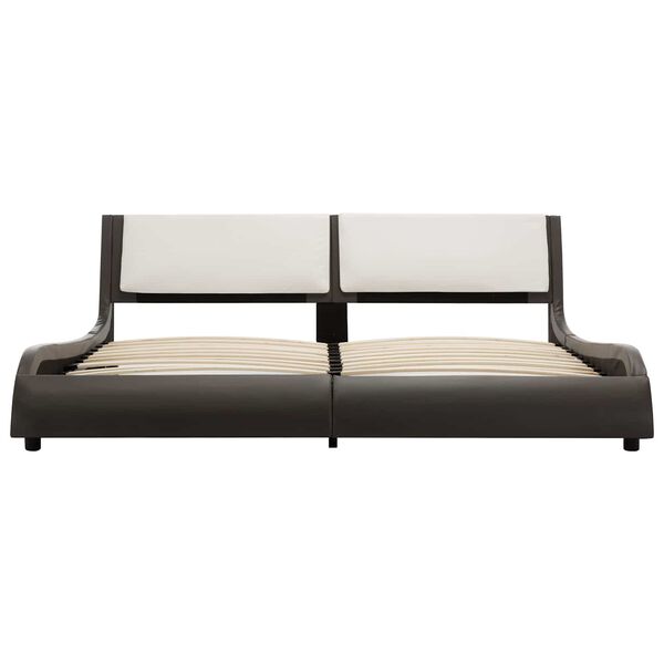 vidaXL Krevetna konstrukcija Siva i bijela 160 x 200 cm Umjetna koža