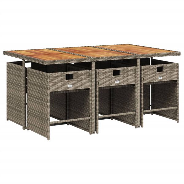 vidaXL 7-dijelni vrtni blagovaonski set sivi od poliratana