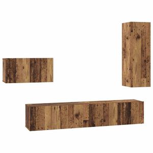 vidaXL Set TV komoda s ladicama 4 pcs Staro drvo Konstruirano drvo