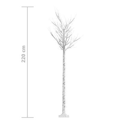 vidaXL Božićno drvce 200 LED žarulja 2,2 m tople bijele izgled vrbe