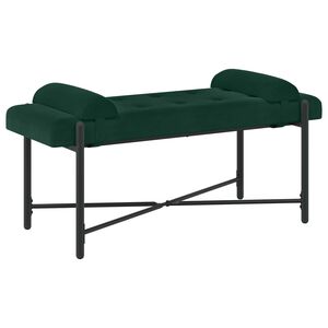 vidaXL Klupa s gumbima i jastučićima Tamnozelena 110 x 40 x 46 cm