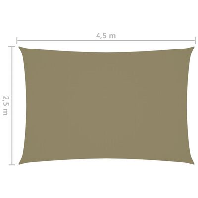 vidaXL Jedro protiv sunca od tkanine Oxford pravokutno 2,5 x 4,5 m bež