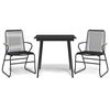 vidaXL 3-dijelni vrtni blagovaonski set od PVC ratana crni