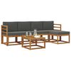vidaXL Set vanjskih sofa 6 pcs Prirodna i antracit Čvrsto drvo akacije