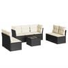 vidaXL 8-dijelni set vrtnih sofa od poliratana s jastucima crni