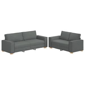 vidaXL Dvodijelni set sofa s jastucima, tamno siva tkanina