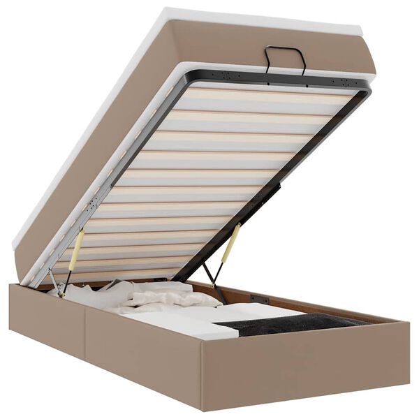 vidaXL Okvir kreveta s madracem cappuccina 90x190cm umjetna koža