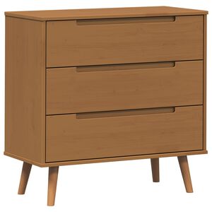vidaXL Komoda MOLDE Karamele 80 x 40 x 80 cm Masivna borovina