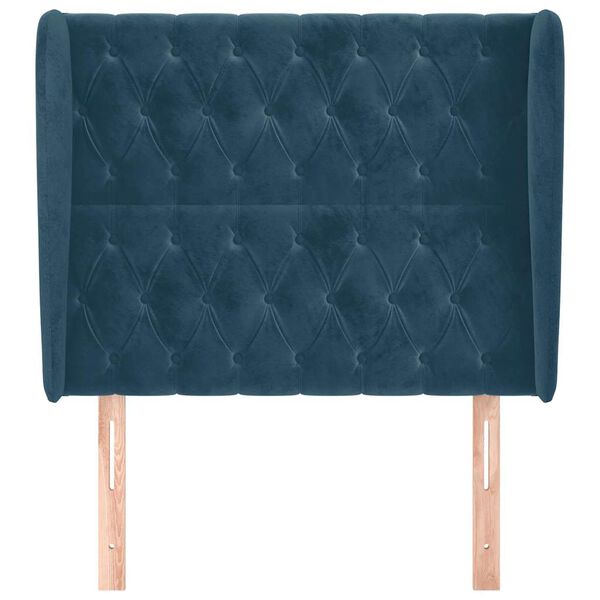 vidaXL Uzglavlje s u&scaron;ima tamnoplavo 103x23x118/128 cm bar&scaron;unasto