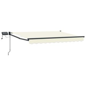 vidaXL Ručna zlačivna tenda s LED diodama Krem i Antracit 3,5 x 2 m