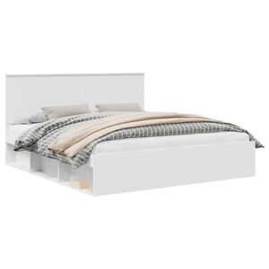 vidaXL Krevetna konstrukcija Bijelo 180 x 200 cm Čvrsto borovo drvo