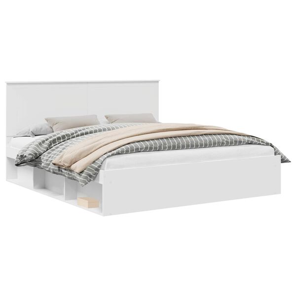 vidaXL Krevetna konstrukcija Bijelo 180 x 200 cm Čvrsto borovo drvo